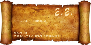 Ertler Emese névjegykártya